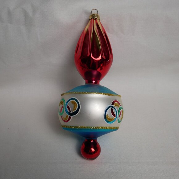 Christopher Radko Other - Radko "Eternal Flame" Olympic Torch Motif Triple Drop Ornament Rare Vintage ~8"